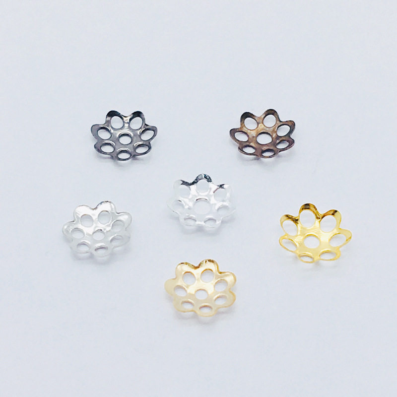 diy饰品配件 铁电镀花托花片珍珠底托 手链项链手工串珠配件材料