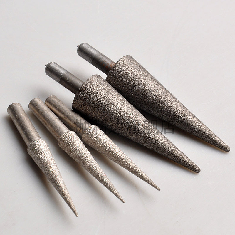 6mm尖针合金锥形开孔器锥度钻头金刚砂内孔扩孔工具瓷砖倒角磨u.