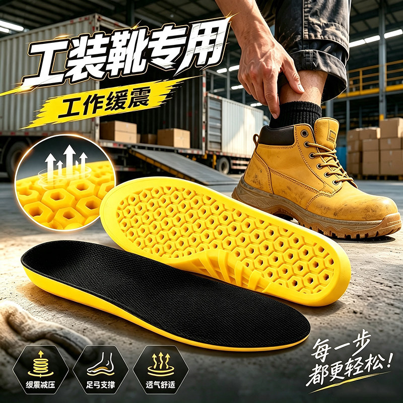 工装靴专用鞋垫工地劳保鞋防脚痛