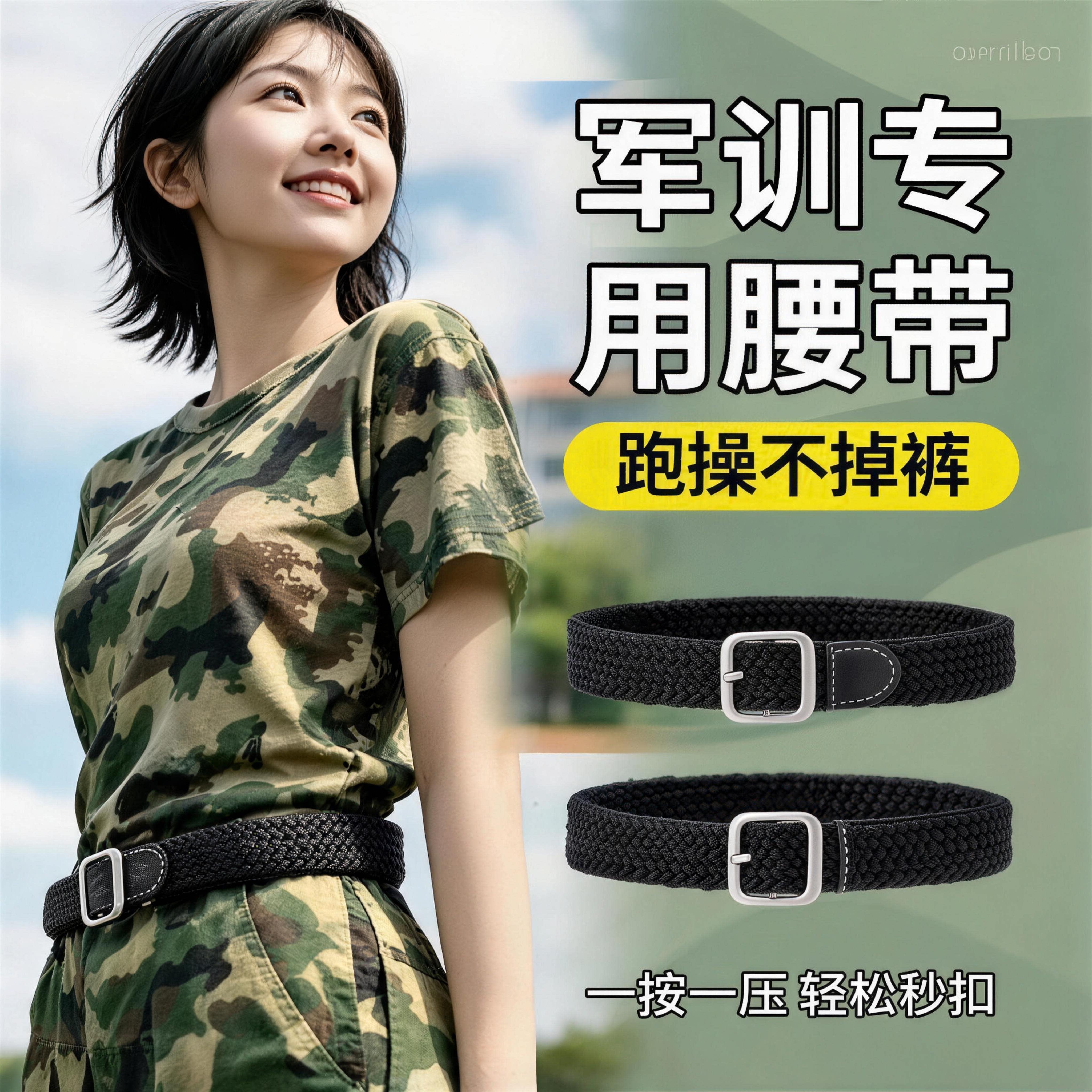 军训专用腰带跑操不掉裤弹力松紧