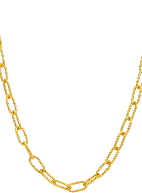 梦金园潮牌饰品FA+925纯银项链女