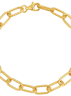 梦金园潮牌饰品男女款925银手链