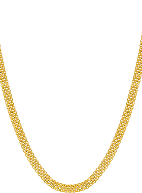 梦金园潮牌饰品FA+925银锁骨链女