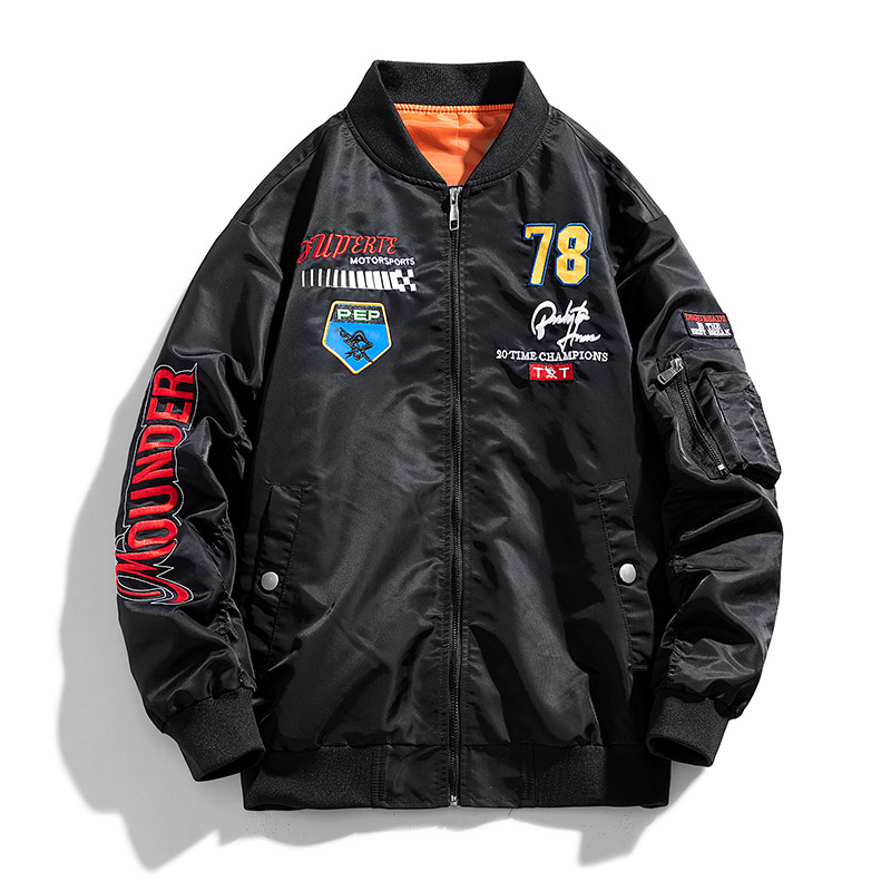 秋冬M-8XL日系男士棒球领休闲大码夹克飞行服外套上衣JK8278-P70,男装夹克,星座209