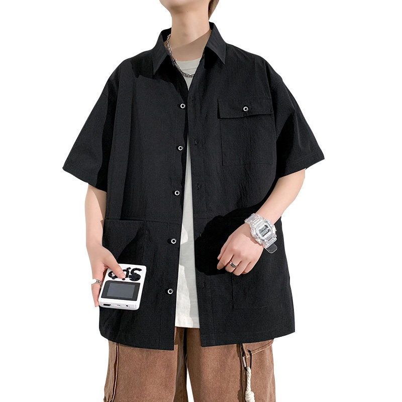 夏季大码M-8XL休闲开衫胖子衬衫男装短袖男外套TX2088-P45控79,男装衬衫,星座209