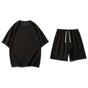 夏季M-8XL大码胖男生假两件宽松休闲运动短袖套装  TZ01-P50 控69图片