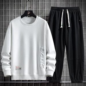 春款2XL-8XL加肥加大胖子休闲卫衣套装男 TZ36311-P95-大码图片