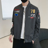秋冬M-8XL胖子男士棒球领休闲大码夹克飞行服外套上衣JK8278-P7，男装夹克，星座209