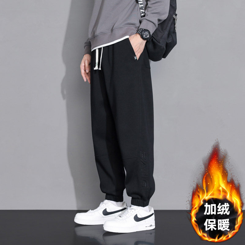 M-8XL大码休闲裤加绒加厚时尚胖子九分裤男 K9251加绒-P60大码图片