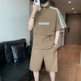M-8XL大码胖男生时尚宽松五分裤休闲运动套装男TZ35077-P72控138，男装休闲套装，星座209