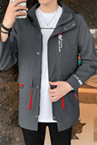 秋冬款大码M-8XL胖子休闲中长款连帽大码男宽松夹克男JK8226-P90，男装夹克，星座209