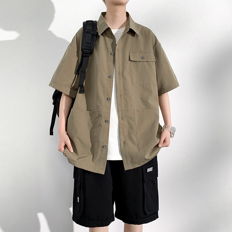 夏季大码M-8XL休闲开衫胖子衬衫男装短袖男外套 TX2088-P45 控79图片