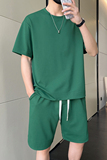 M-8XL大码胖男生时尚宽松五分裤休闲运动圆领套装男TZ35078-P50，男装休闲套装，星座209