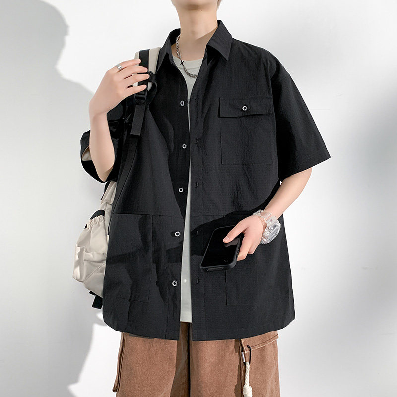 夏季大码M-8XL休闲开衫胖子衬衫男装短袖男外套TX2088-P45控79,男装衬衫,星座209