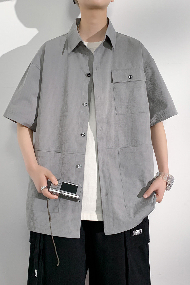 夏季大码M-8XL休闲开衫胖子衬衫男装短袖男外套TX2088-P45控79,男装衬衫,星座209