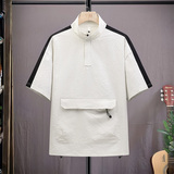 夏季胖男生M-8XL大码男士立领开衫休闲短袖T恤TX2066-P3879，男装T恤，星座209