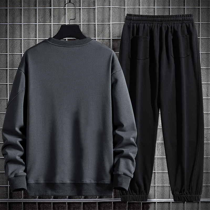 秋款大码M-8XL加肥加大胖子休闲卫衣套装男TZ36281-P95-大码,男装T恤,星座209
