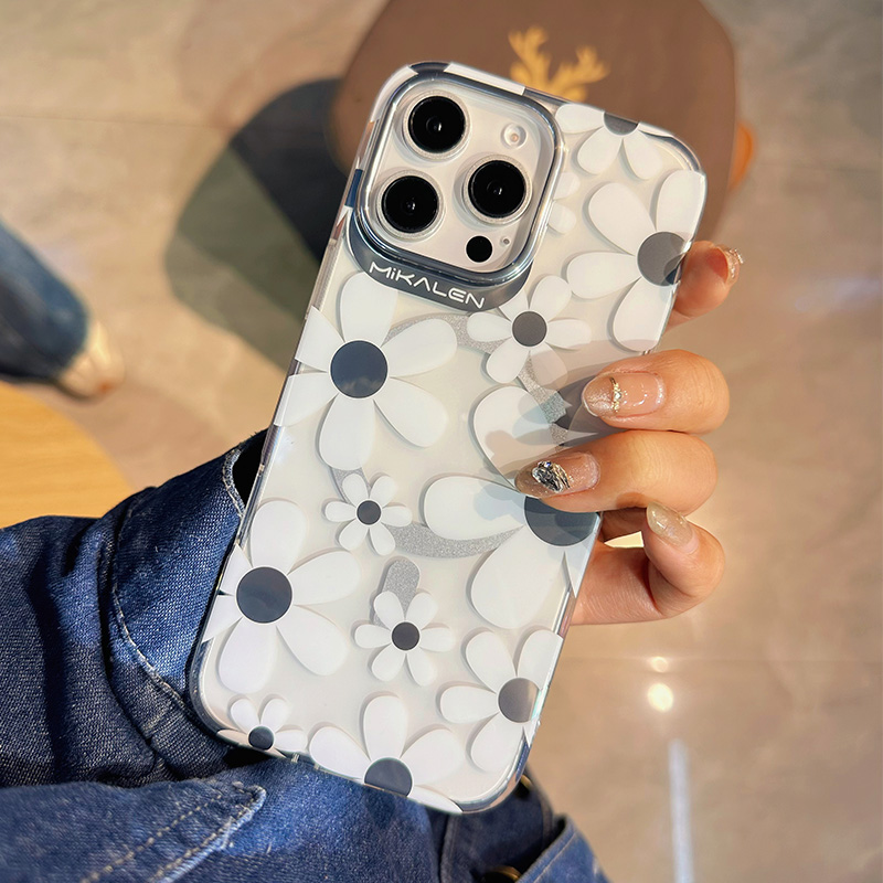 苹果16pro高级感透明磁吸花朵