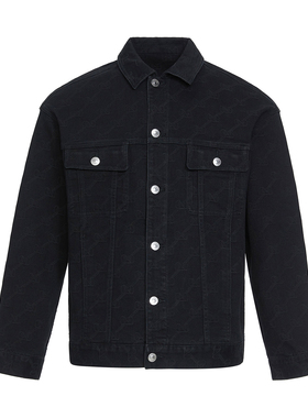 PP轻奢潮牌男装pleikpholppe春季新款时尚高级黑色百搭牛仔外套