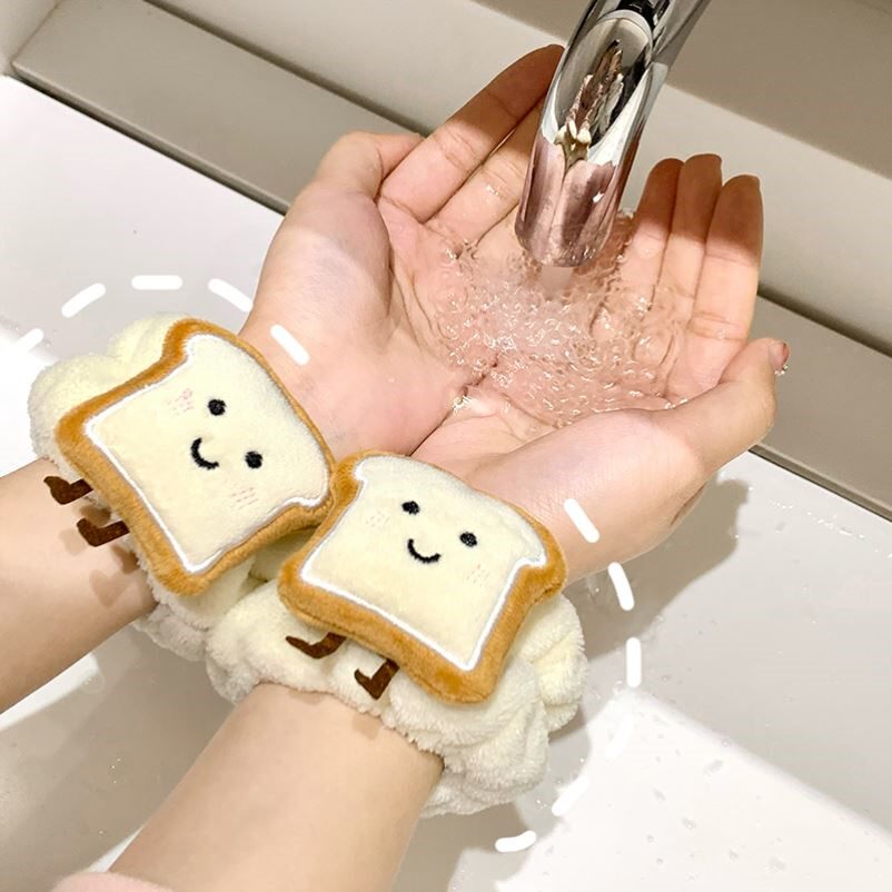 洗漱洗脸手腕带防湿吸水神器防水手圈护腕带毛巾腕巾袖套秋冬发带