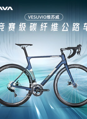 JAVA公路自行车碳纤维公路车22变速油压碟刹弯把男女赛车VESUVIO
