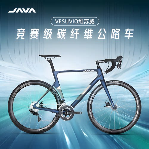 java碳纤维双碟刹变速公路自行车