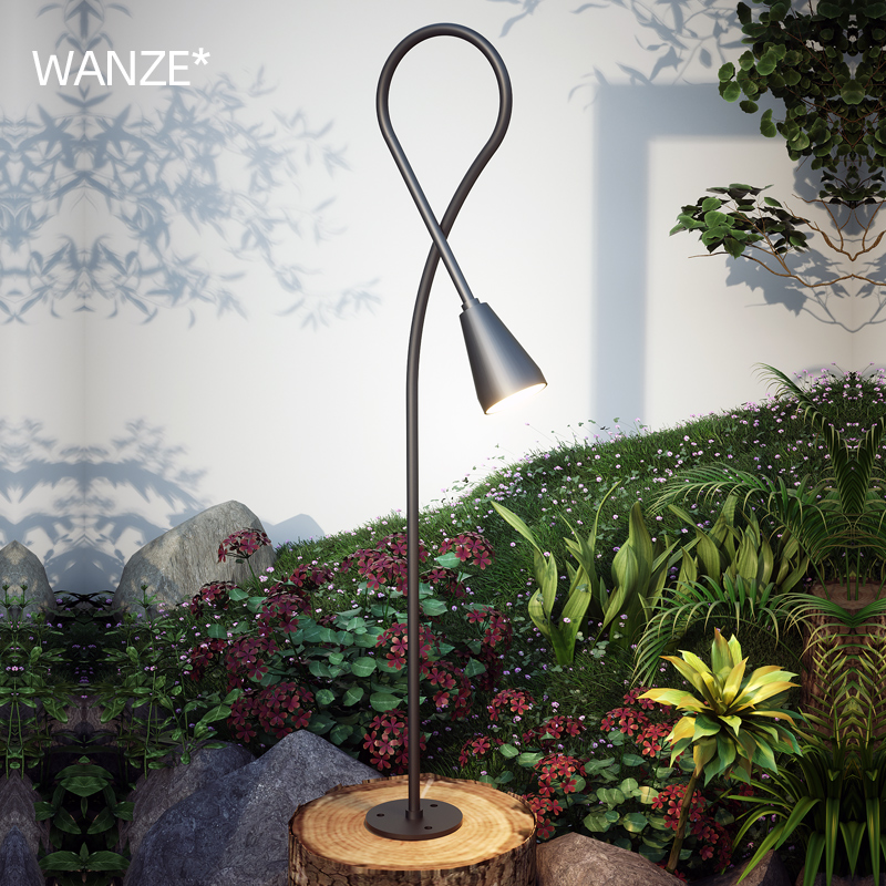 现代简约铝灯头防水草坪灯