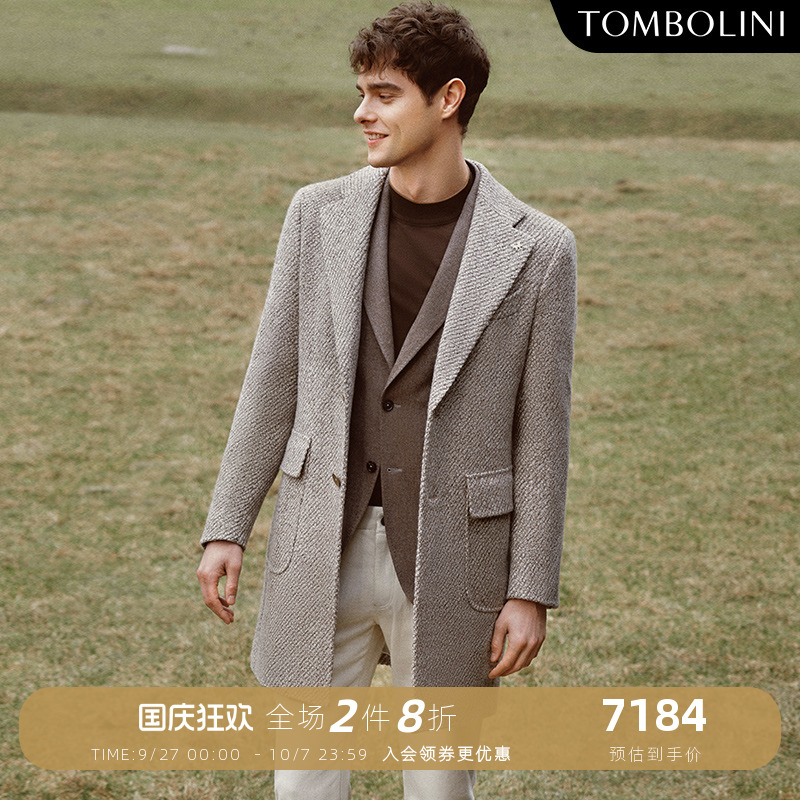 TOMBOLINI中长款100%羊毛大衣