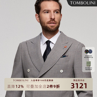 外套 进口面料双排扣灰色泡泡纱西装 东博利尼春季 轻薄休闲单西男