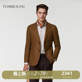 东博利尼秋冬羊毛西服外套男人字纹休闲绅士西装 英国进口面料