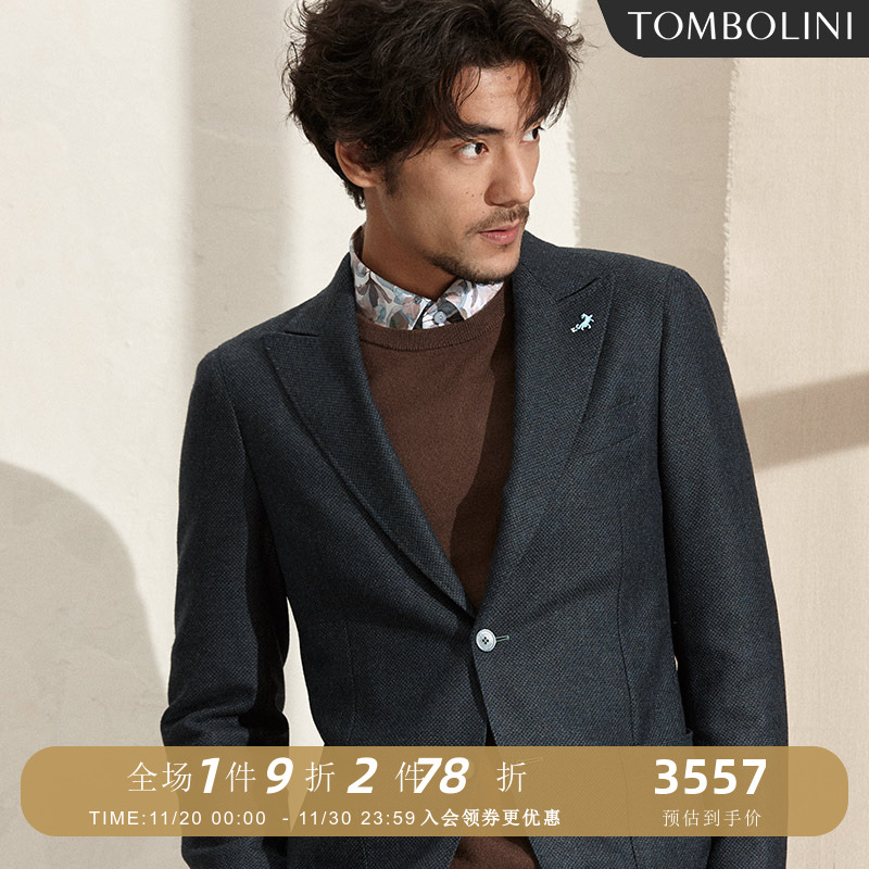 东博利尼戗驳领100%绵羊毛西服