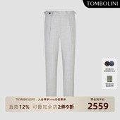 潮 商务休闲条纹直筒裤 TOMBOLINI东博利尼春秋男士 高级灰色休闲裤