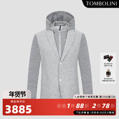 拼接休闲西装 TOMBOLINI 可拆卸帽子便西 男士 时尚 东博利尼秋季 新款
