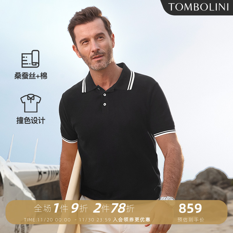 tombolini桑蚕丝夏季休闲短袖