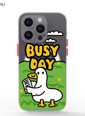 智卡奴 magsafe肤感手机壳适用于iPhone14promax苹果13mini小众12pro创意白色11忙碌鸭8plus简约磁吸iphone15