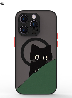 智卡奴magsafe磁吸适用于苹果17promax手机壳16简约iphone15plus14新款13min防摔12绿色猫咪11全包8硬壳xsmax