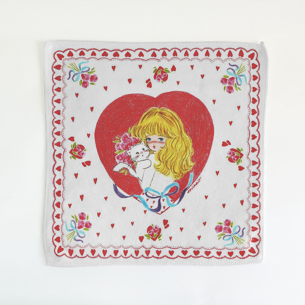 新品定制款日系Mikko卡通俏皮精致女孩系列周边手帕方巾