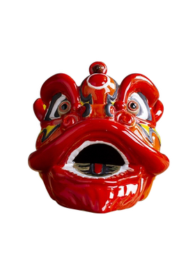 醒狮招财纳福店铺送礼车头摆件