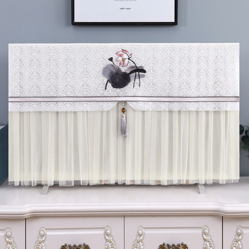 电视机防尘罩50寸55英寸65液晶电视机罩盖布开机不取蕾丝盖巾