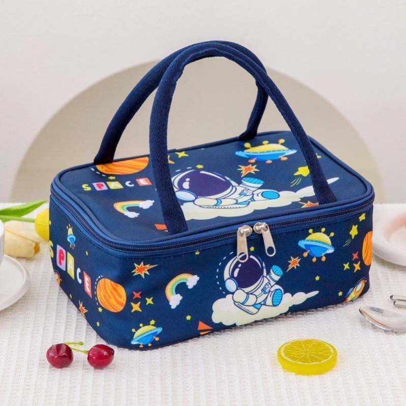 学生保温饭盒袋子大号加厚铝膜手提包手拎包儿童午餐便当包带饭兜