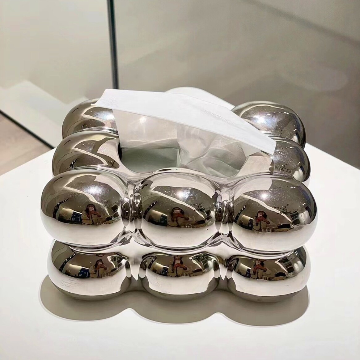 轻奢陶瓷纸巾盒球球抽纸盒ins风餐桌客厅摆件棉花糖高颜值餐巾盒