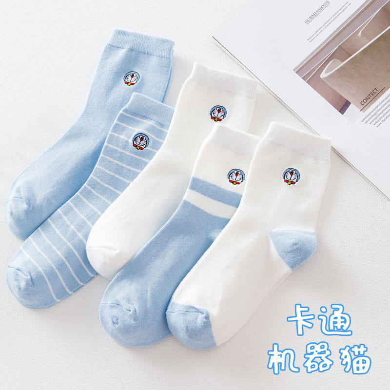 春秋袜子女可爱纯棉中筒袜学生长筒袜动漫日系百搭潮袜ins运动袜