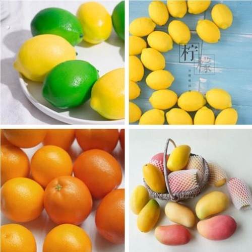 新款摄影拍照道具仿真水果黄柠檬儿童情侣写真小清新橙子装饰摆件