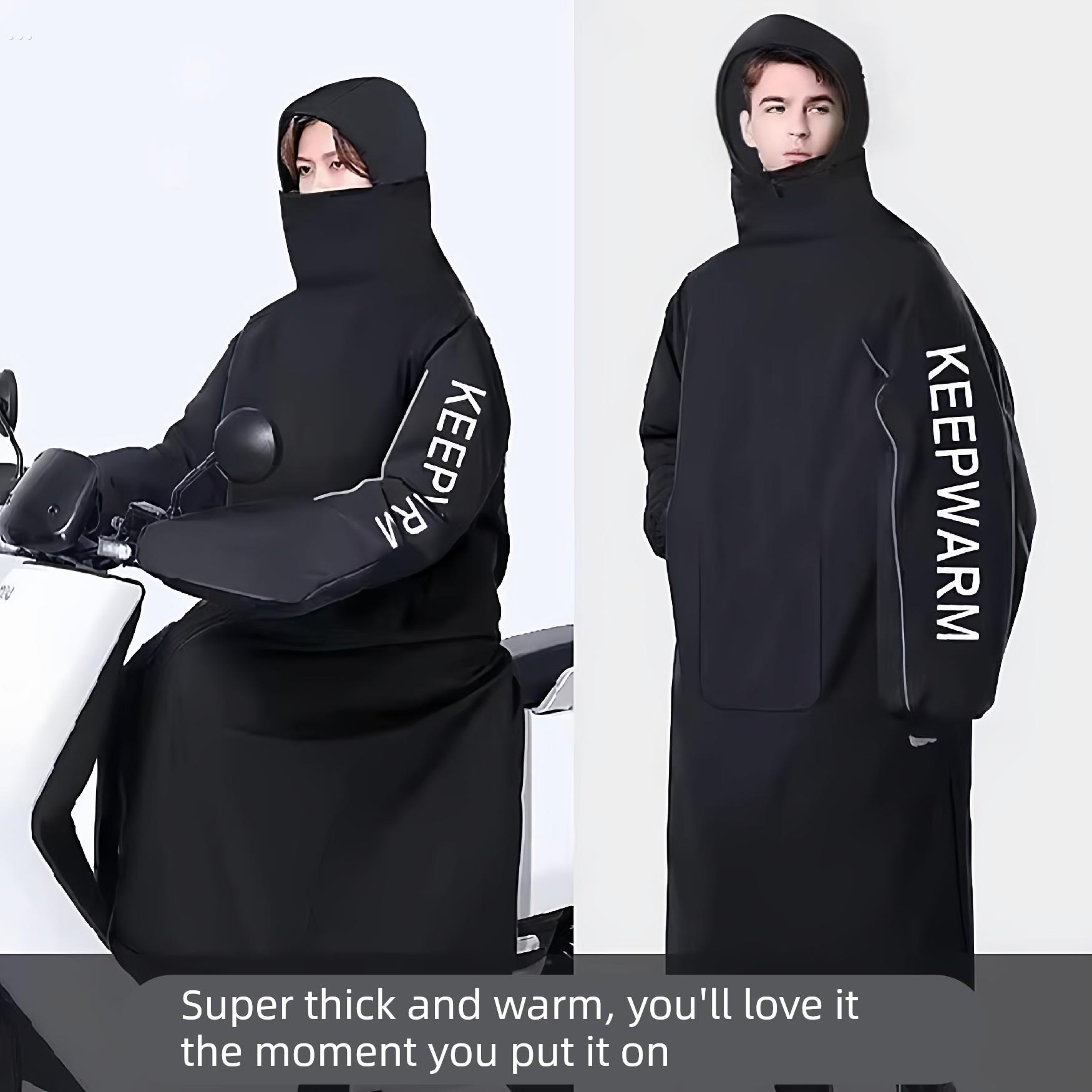 电动车挡风被冬季加绒加厚电摩托车挡风衣防寒防水保暖摩托挡风罩