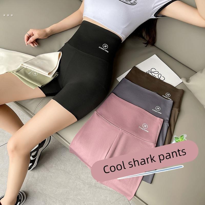 女士泳裤平角防走光三分打底裤短裤速干游泳衣黑色运动收腹遮肚裤