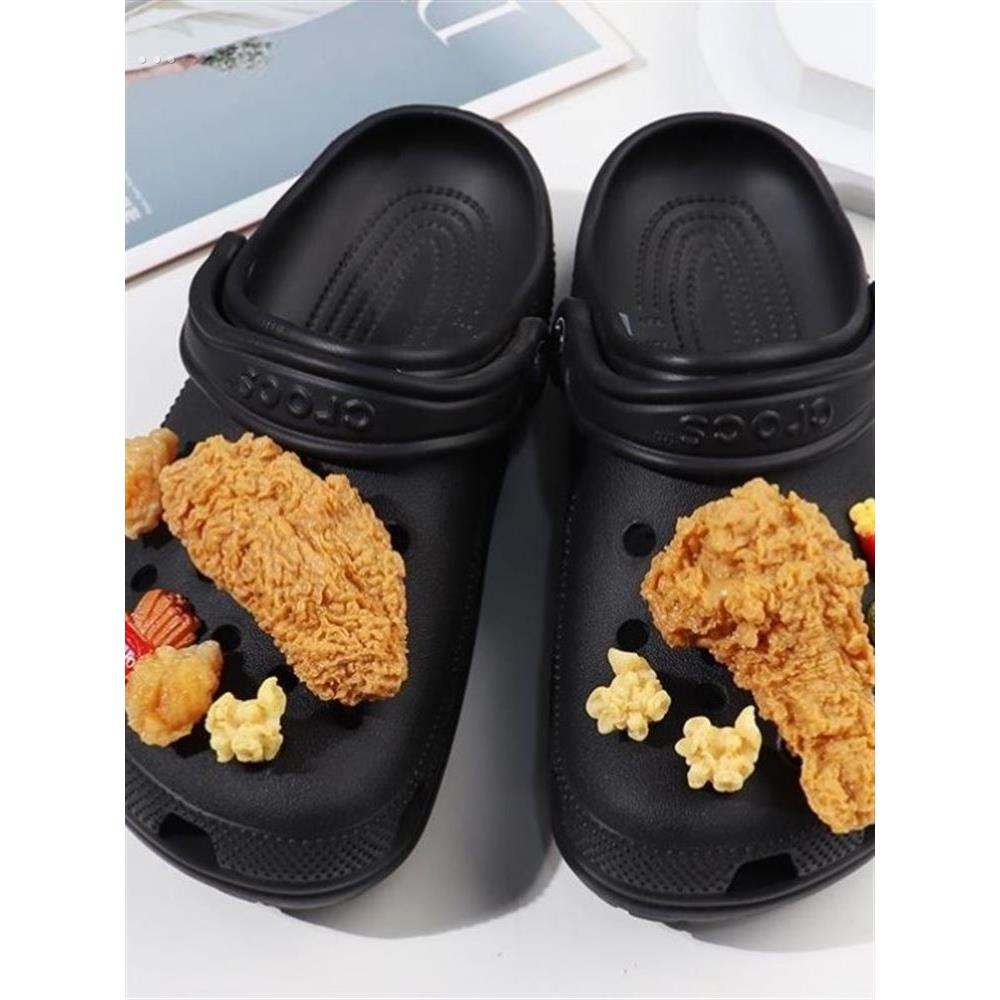 炸鸡木屐花木屐配件炸鸡汉堡鸡爆米花鞋扣洞洞鞋配件装饰扣