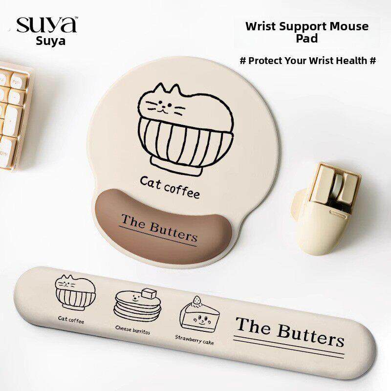 创意简单绘画鼠标垫手腕保护办公室鼠标垫键盘记忆泡沫手休息学习