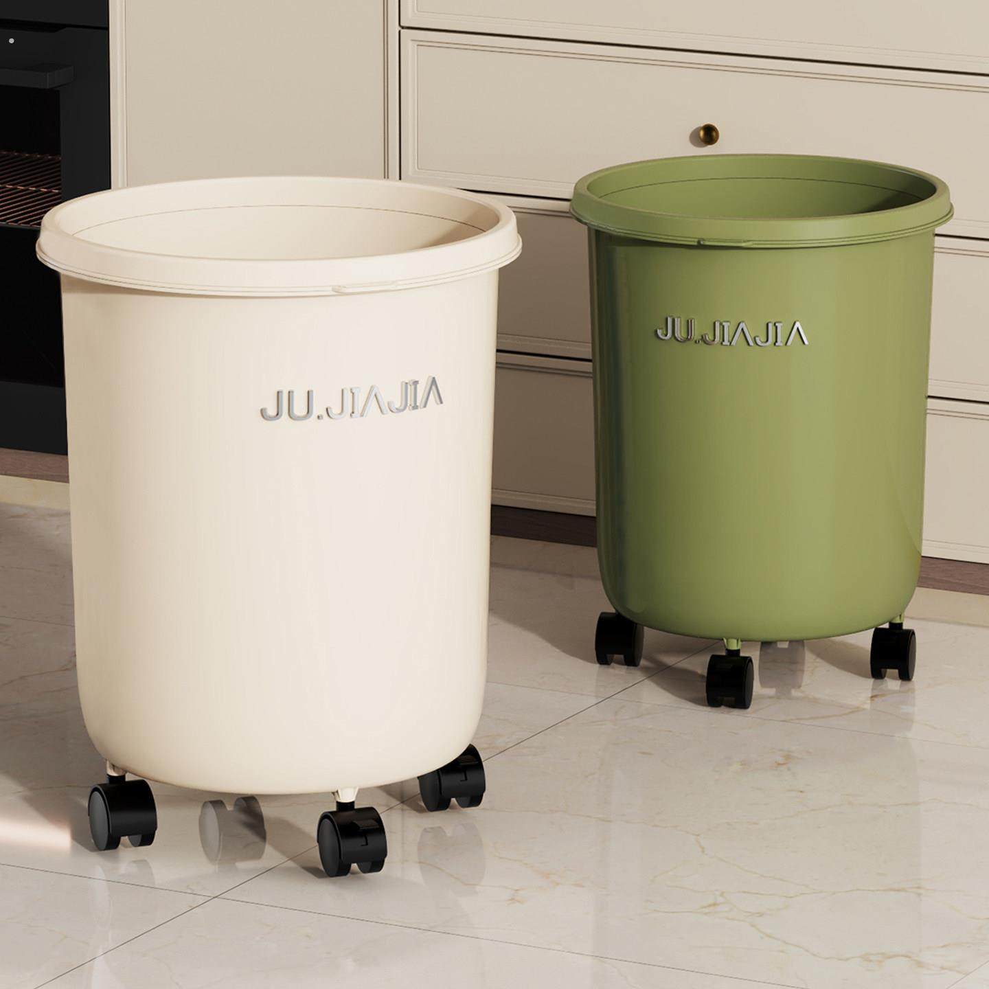 垃圾桶家用厨房专用免弯腰高款可移动大容量带轮子无盖商用卫生桶
