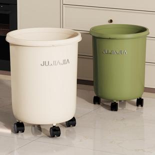 垃圾桶家用厨房专用免弯腰高款可移动大容量带轮子无盖商用卫生桶
