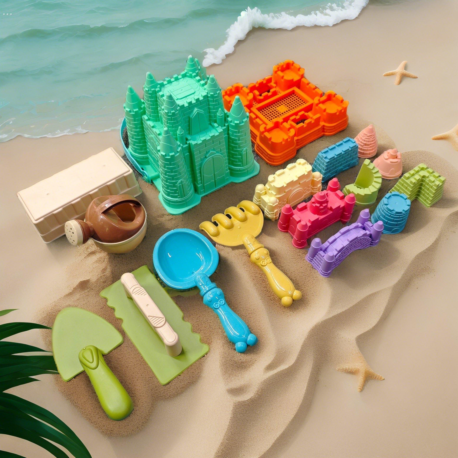 儿童沙滩玩具盖城堡模具沙堡桶宝宝男女孩铲海边玩挖沙子工具套装